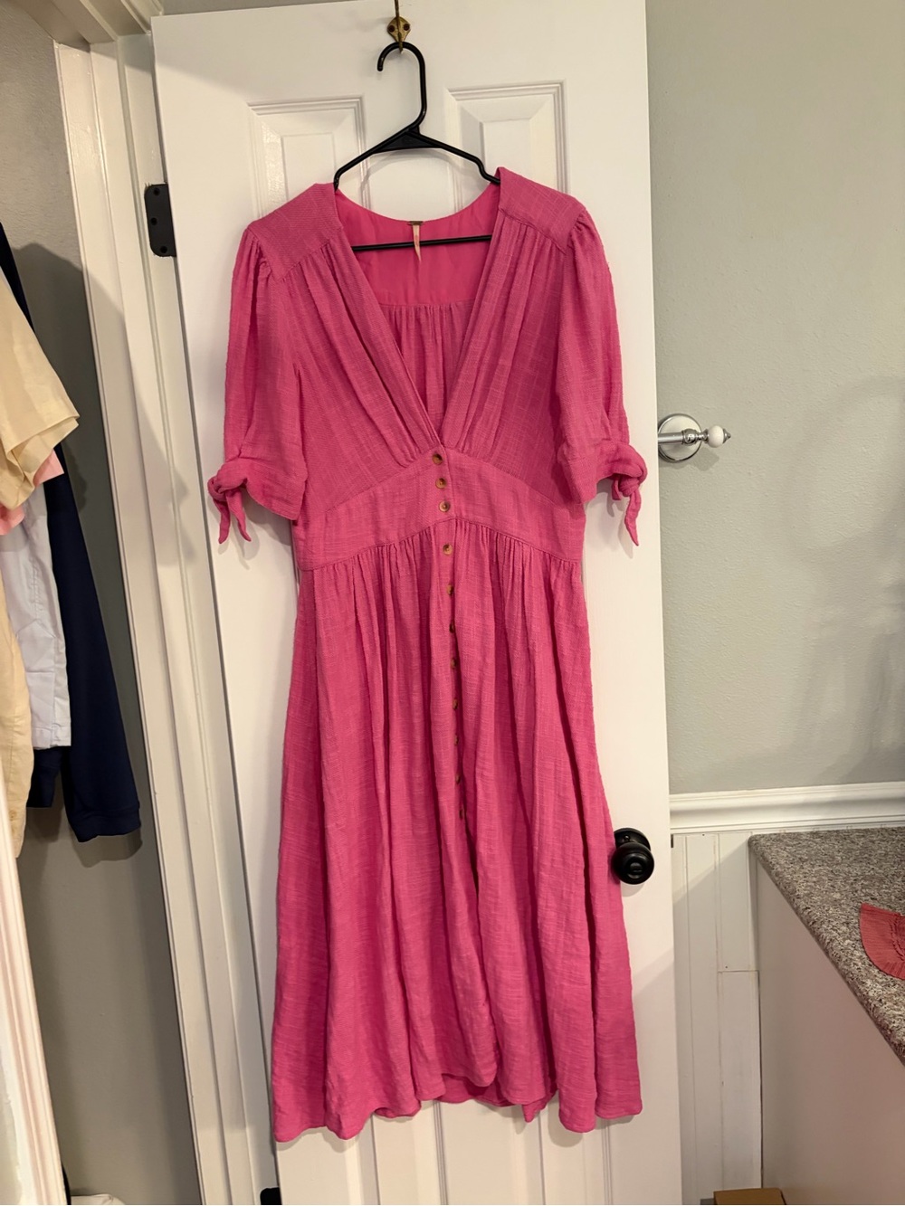 Free People Love Of My Life Gauze Midi Dress Pink Large